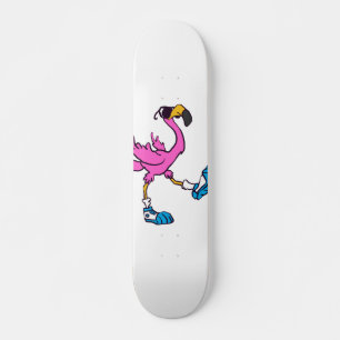Funny Flamingo with sunglasses choose back color Skateboard