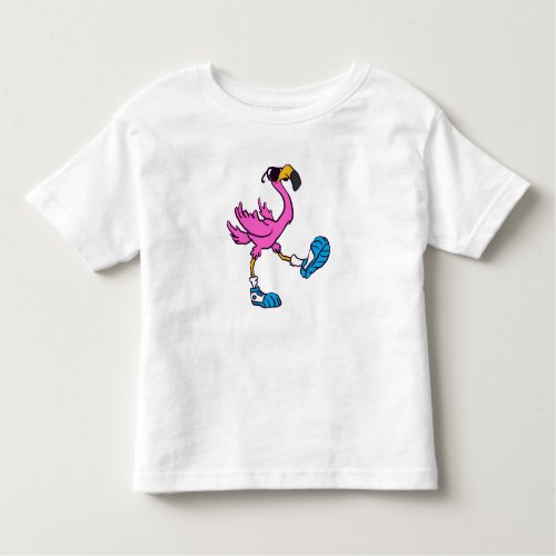 Funny Flamingo with sunglasses  choose back color Toddler T_shirt