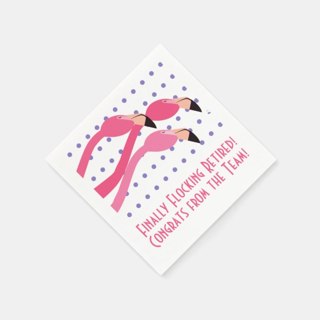 Funny Flamingos Finally Flocking Retired Napkins (Corner)