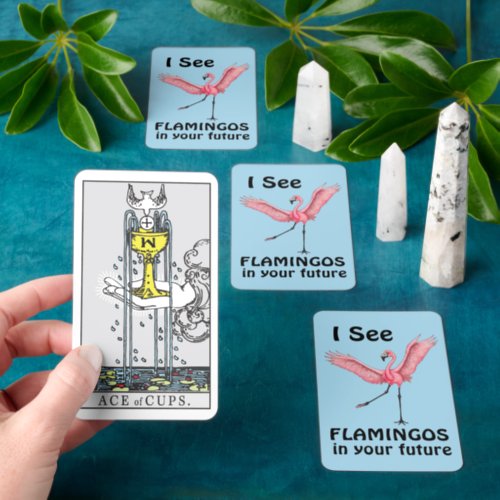 Funny Flamingos Psychic Tarot Playing Cards