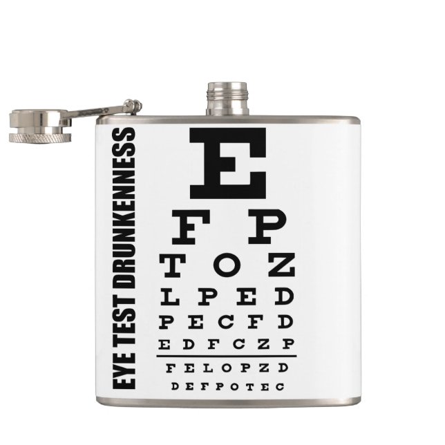 funny  flask, DRUNK TEST Hip Flask (Opened)