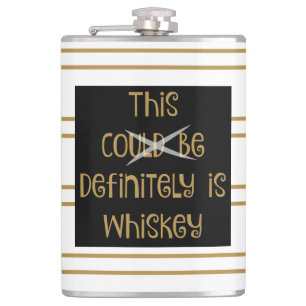 Funny Flask, this could be whiskey (black/gold) Flask