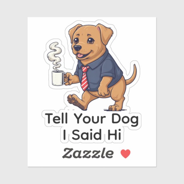 Funny Flat-Coated Retriever Business Suit Coffee  Sticker (Sheet)
