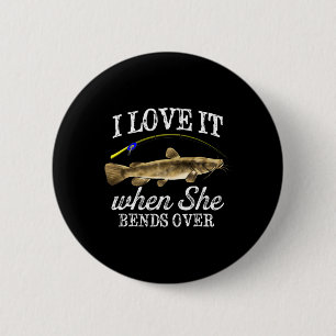 Funny Flathead Catfish Fishing Freshwater Fish Gra Button