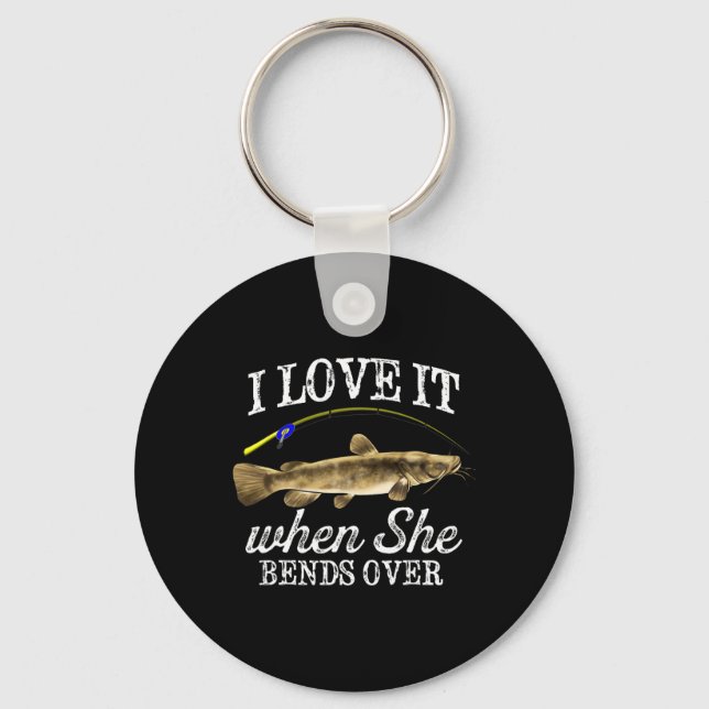 Funny Flathead Catfish Fishing Freshwater Fish Gra Keychain (Front)