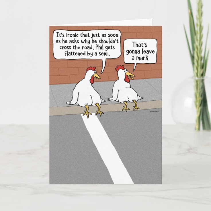 Funny Flattened Chicken Get Well Card | Zazzle