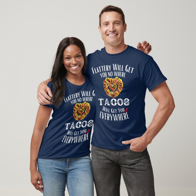 Funny Flattering Heart Taco Saying T-Shirt (Unisex)