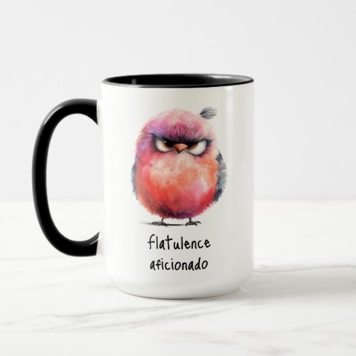 Funny Flatulence Aficionado Grumpy Bird Coffee Mug
