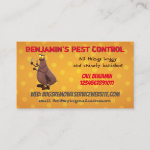Funny flea insect pest control business card