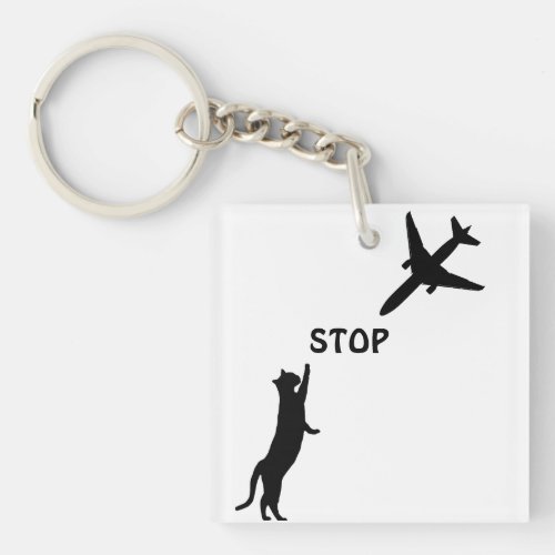 Funny Flight Pilot Aviation Black Cat Gameday  Keychain