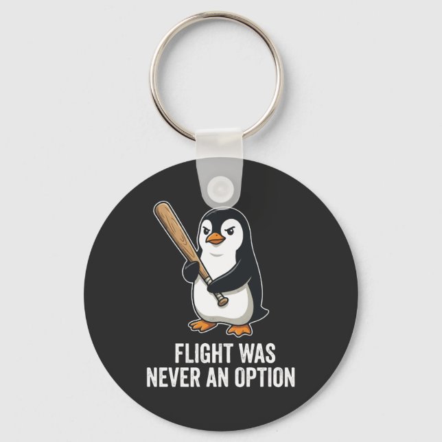 Funny Flightless Bird Penguin Design Keychain (Front)