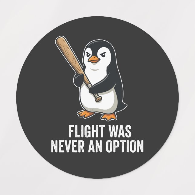 Funny Flightless Bird Penguin Design Labels (Design 1)