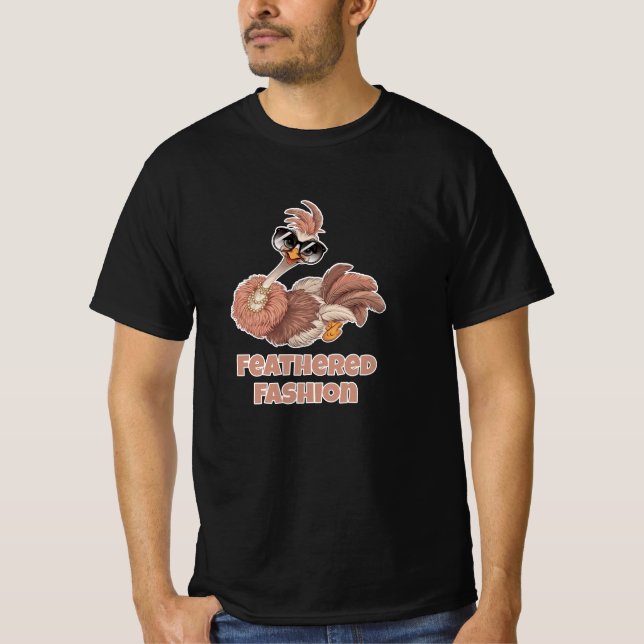 Funny Flightless Birds: Ostrich Designs T-Shirt (Front)