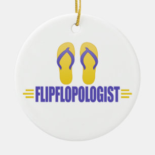 Funny Flip Flops Ceramic Ornament