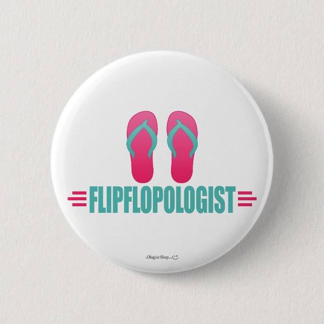 Funny Flip Flops Pinback Button (Front)