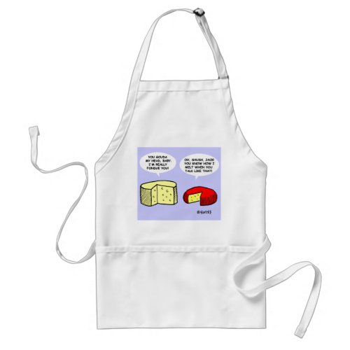 Funny Flirtatious Flirting Cheese Cartoon Party Adult Apron