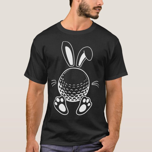 Funny Floppy Bunny Ears Golf Lovers Cute Rabbit T-Shirt (Front)