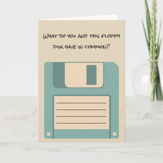 Funny Floppy Computer Disk Retirement Card (Front)