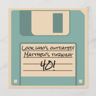 Funny Floppy Disk Outdated Party Invitation
