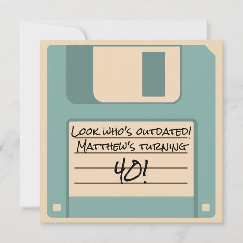 Funny Floppy Disk Outdated Party Invitation