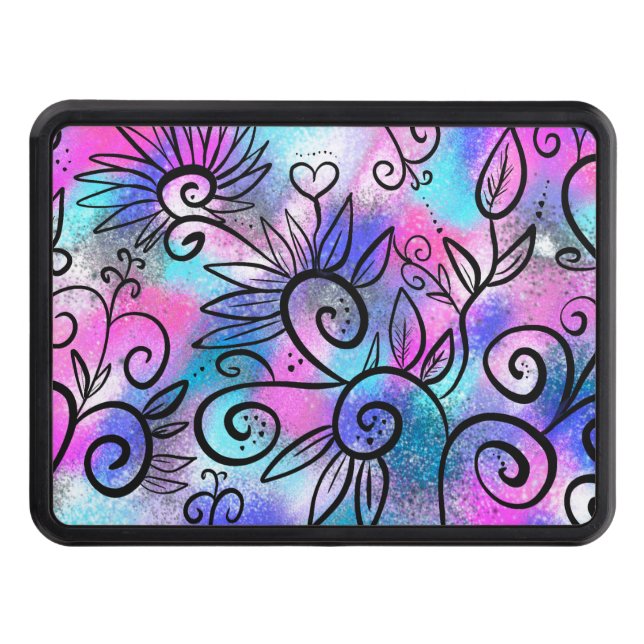 Funny floral art hitch cover (Front)