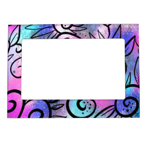 Funny floral art magnetic frame