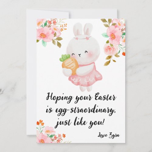 Funny  Floral Easter Card Hoppy Easter Wishes Announcement