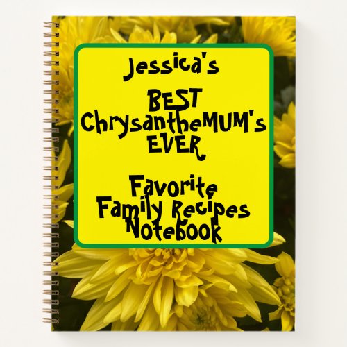 Funny Floral Family Recipies Spiral Notebook
