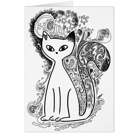 Funny floral pattern cats cards (Front)