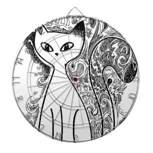 Funny floral pattern cats dart board