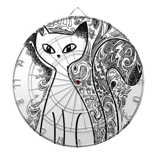 Funny floral pattern cats dart board (Front)