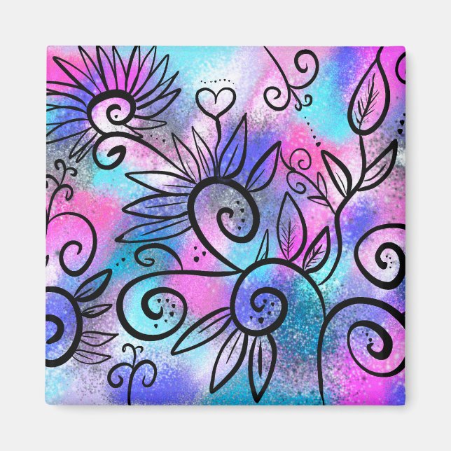 Funny floral pattern magnet (Front)