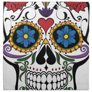 Funny Floral Skull Cloth Napkin