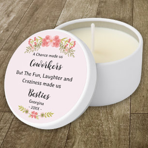 Funny Floral Wreath Coworker Bestie Gift Mini Candle Favors