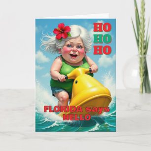 Funny Florida Christmas Folded Greeting Card