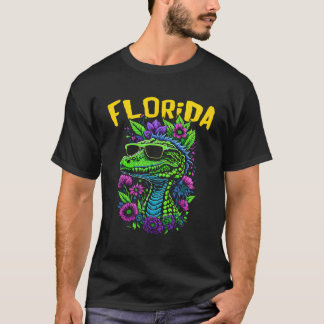 Funny Florida Critter With Sunglasses Cartoon Desi T-Shirt