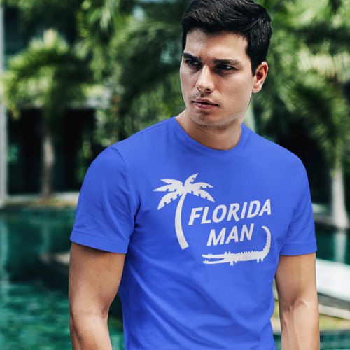 Funny Florida Man Alligator and Palm Tree T_Shirt
