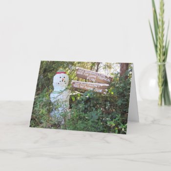 Funny Florida Melting Snowman Christmas Card by CatsEyeViewGifts at Zazzle