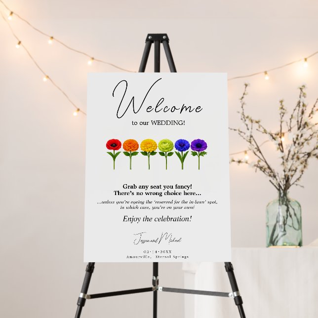 🌈Funny Flourish Together seating chart Foam Board (In Situ (Stand))
