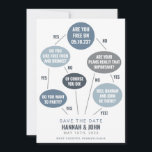 Funny Flow Chart Blue Wedding Save the Date<br><div class="desc">This save the date will make your guests laugh while also telling them your wedding date! Click the "Edit using Design Tool" button to edit the text colors,  background color,  and more.</div>
