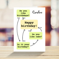 Funny flow chart for colleague birthday