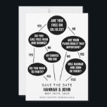 Funny Flow Chart Wedding Save the Date<br><div class="desc">This save the date will make your guests laugh while also telling them your wedding date! Click the "Edit using Design Tool" button to edit the text colors,  background color,  and more.</div>