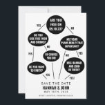 Funny Flow Chart Wedding Save the Date<br><div class="desc">This save the date will make your guests laugh while also telling them your wedding date! Click the "Edit using Design Tool" button to edit the text colors,  background color,  and more.</div>
