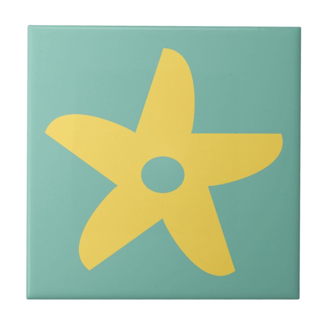 Funny Flower Ceramic Tile (Front)