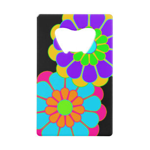 Funny Flower Power Bloom I II III Credit Card Bottle Opener
