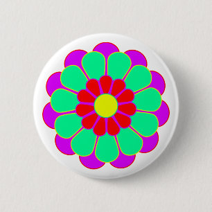 Funny Flower Power Bloom I Pinback Button