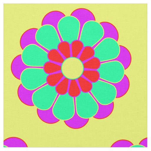 Funny Flower Power Bloom I + your backgr. & idea Fabric