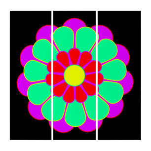 Funny Flower Power Bloom I + your backgr. & idea Triptych