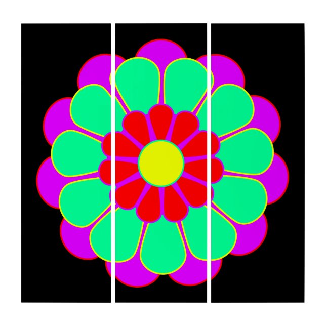 Funny Flower Power Bloom I + your backgr. & idea Triptych (Front)