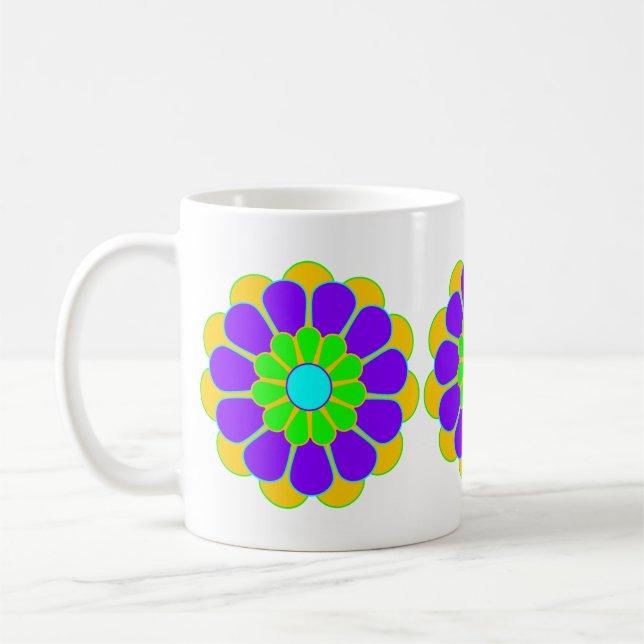 Funny Flower Power Bloom II Coffee Mug (Left)